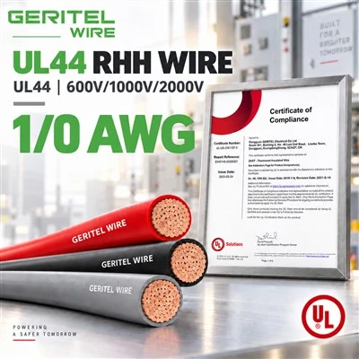 1/0 AWG RHH Wire UL44 Thermoset Copper Feeder Cebl Ar gyfer Byrddau Panel