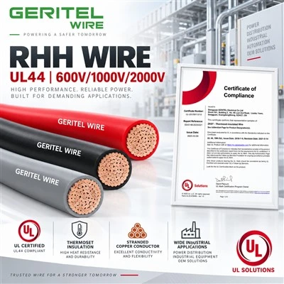 Wire Copr UL44 RHH 600V 1000V 2000V Thermoset Wire Adeiladu